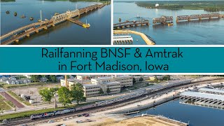 An Aerial Look at BNSF amp Amtrak in Fort Madison Iowa [upl. by Beal222]