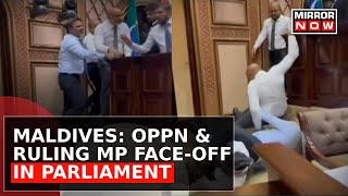 Kicks Punches Slaps Ruling amp Opposition MPs Fight Physically In Maldives Parliament  World News [upl. by Cook120]