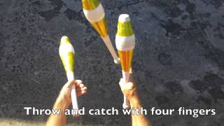 How to juggle three and four juggling pins [upl. by Agosto]