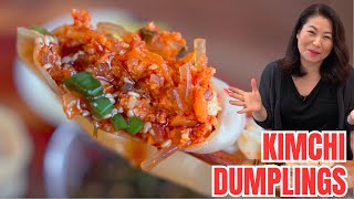 KIMCHI amp Dumpling LOVERS DREAM Recipe🥟🌶 KingSize OverStuffed Kimchi DumplingsMandu 만두 전문집 김치만두 [upl. by Areht]