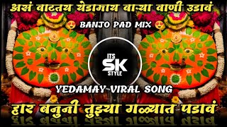 असं वाटतय येडामाय वाऱ्या वाणी उडावं  Har Banuni Tuzya Galyat Padav Dj  Banjo Pad  Its Sk Style [upl. by Aerehs]