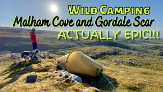 WILD CAMPING SOLO at Malham Cove  Gordale Scar in the YORKSHIRE DALES UK backpacking tent reservoir [upl. by Johnston223]