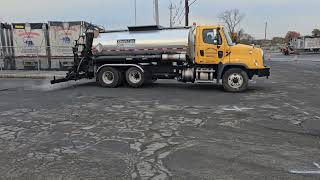 SPRAY TRUCKS TACKING ROADWAYS [upl. by Nilkoorb350]