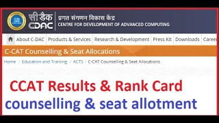 Check official CCAT CDAC Result 2023  Admit card Declared Online with Counseling selection center [upl. by Dryden842]