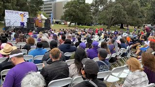 Kaiser healthcare workers rally in Oakland on Labor Day [upl. by Nosnhoj]