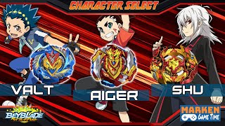 Valkyrie vs Achilles vs Spriggan  Beyblade Burst Turbo AnimeVideo Game STYLE [upl. by Shellie941]