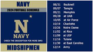 2024 Navy Midshipmen Football Schedule [upl. by Marthena]