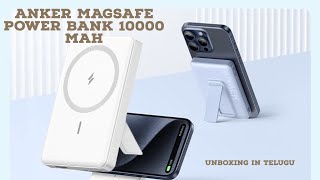 Anker MagSafe power bank 10000mah Unboxing in Telugu [upl. by Aicssej681]