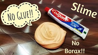 Colgate Toothpaste Slime with salt how to make slime with toothpaste without glue amp borax [upl. by Hesler207]