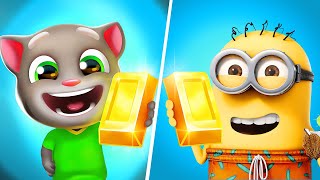 Talking Tom Gold Run  Minion Rush  All Level Gameplay AndroidiOS  BIG NEW APK UPDATE [upl. by Asikal546]