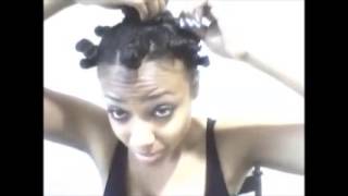 Bantu Knots on Natural Medium Length Hair [upl. by Pape899]