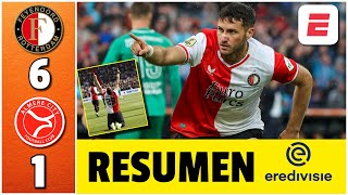 SANTIAGO GIMÉNEZ NIVEL DIOS Chaquito marcó doblete en goleada de Feyenoord 61 a Almere  Eredivisie [upl. by Anerac]