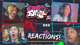 Youtubers React To Friday Night Funkin VS Hex Mod  Glitcher [upl. by Ettenrahs]