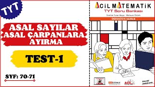 2023 ACİL MATEMATİK TYT  ASAL SAYILARASAL ÇARPANLARA AYIRMA  TEST1  Syf 7071 [upl. by Gabrielson]