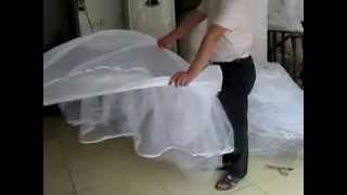 How to fold a hoop skirt crinoline petticoat 1 [upl. by Broeder]