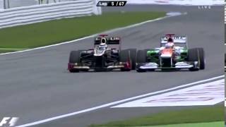 Kimi Räikkönen vs Paul di Resta  2012 German Grand Prix [upl. by Tutt]