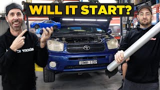 Boosted Toyota Rav4 Exhaust and First Start Part 3 [upl. by Kram]