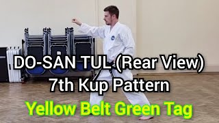 DOSAN Rear View  ITF TaekwonDo  7th Kup Pattern Yellow Belt Green Tag [upl. by Depoliti137]