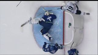 Roberto Luongo Save  Canucks Vs Hawks  R1G1 2011 Playoffs  041311  HD [upl. by Shetrit]