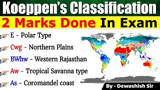 Koppen’s Climatic Classification  Geography  Koeppens Scheme  Climatic Regions of India [upl. by Kcirdnekal]