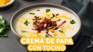 Crema de papa con tocino  Kiwilimón [upl. by Olcott]