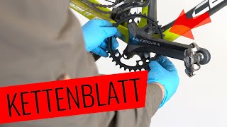 KETTENBLATT TAUSCHEN bei SHIMANO 4ARMKURBEL  ohne Kurbelausbau  Fahrradorg [upl. by Uni]