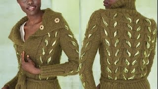 14 Ribbon Cable Cardi Vogue Knitting Fall 2011 [upl. by Shirl]