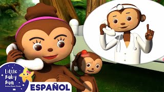 Cinco Monitos Saltaban en la Cama  Canciones Infantiles  Little Baby Bum en Español [upl. by Nivlak]