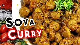 How to Make Soya Chunks Curry  Soyabean Curry  Meal Maker Curry  Delicious Food [upl. by Lili]