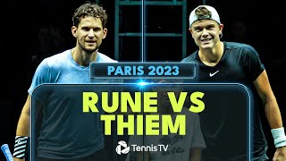 Holger Rune vs Dominic Thiem ENTERTAINING Match Highlights  Paris 2023 [upl. by Cindy]