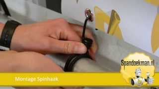 ► Montage Spandoek met een Spanner met spinhaak  Spandoekmannl [upl. by Farrel]