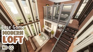 Base Game Loft ☕ Sims 4 Speed Build [upl. by Laval]