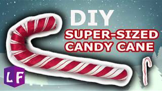 LARGE CANDY CANE DIY easy [upl. by Enattirb481]