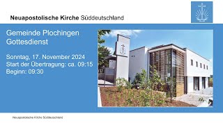 NAK Plochingen Gottesdienst am Sonntag 17112024 [upl. by Eenat637]