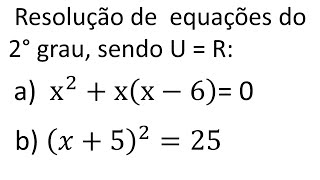 Parte 3  Exercícios de 2°caso de equações do 2° grau icompletas Resolução de equações do 2° grau [upl. by Ekul]