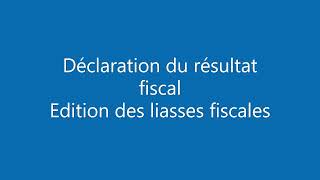 15 Déclaration du résultat fiscal  phase dédition des tableaux de la liasse fiscale [upl. by Ahsikyw338]