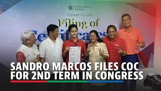 Sandro Marcos files COC for 2nd term in Congress  ABSCBN News [upl. by Airahs]