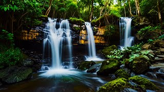 Waterfall harmony Ideal Relaxation Music with Sounds of Seagulls amp water Stress amp anxiety re [upl. by Grover]