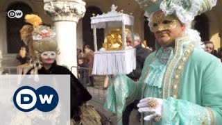 Elaborate costumes at Venice Carnival  Euromaxx [upl. by Ydnat330]