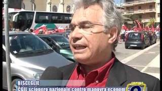 BISCEGLIE  Cgil sciopero nazionale contro manovra economica [upl. by Otrebireh]