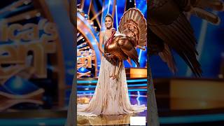 A woman performs a fusion with BronzeTurkey on AGT americangottalent magic agt [upl. by Nylecyoj]