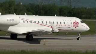 Bombardier BD700 Global Express XRS quotZyb Lily Jetquot take off rwy23 at Geneva Cointrin GVALSGG [upl. by Ddene155]