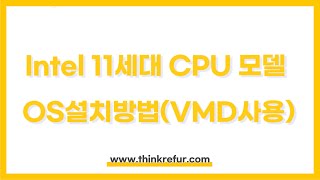 Intel 11세대 CPU 모델 OS설치VMD사용 [upl. by Sirred321]