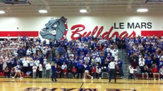 Tim Osterman of Remsen St Marys fires up the Hawks fan base [upl. by Aitas]