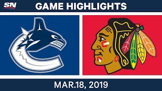 NHL Game Highlights  Canucks vs Blackhawks  March 18 2019 [upl. by Regazzi557]