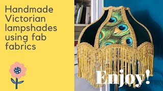 Victorian style lampshades  beaded and fringed using unusual fabrics [upl. by Dasa325]