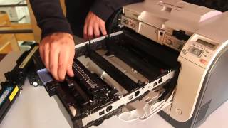 How to Replace HP CC530A CC531A CC532A CC533A in HP CP2025 or similar models [upl. by Otrebogad]