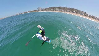 downwind foiling Naish 125lt Axis 1201 3m selfie stick drone view [upl. by Uyr]