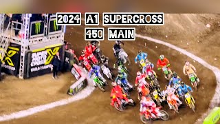 A1 2024 Supercross Watch Jettson take off 🚀 450 Main Event [upl. by Yerrot]