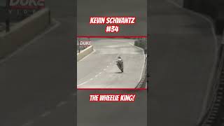 Kevin Schwantz the Wheelie King🙌💥kevinschwantz macau macaugp youtubeshort suzuki roadracing [upl. by Rucker]